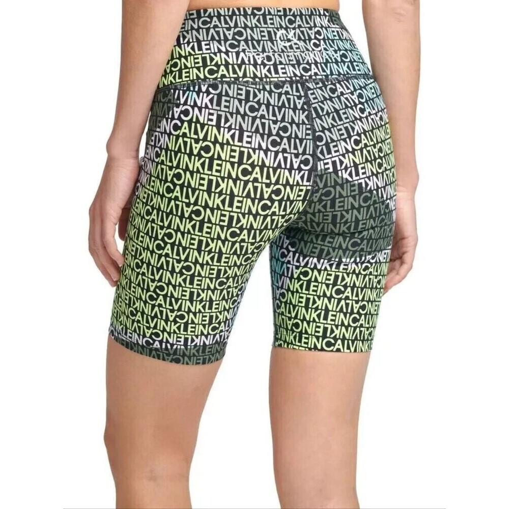 Calvin Klein Performance All Over Logo Bike Shorts - Size Medium Womens M